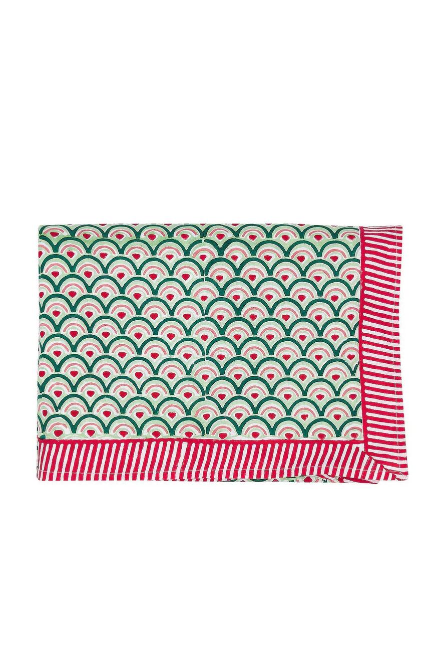 NEW FURBISH STUDIO frostine tablecloth in green & red